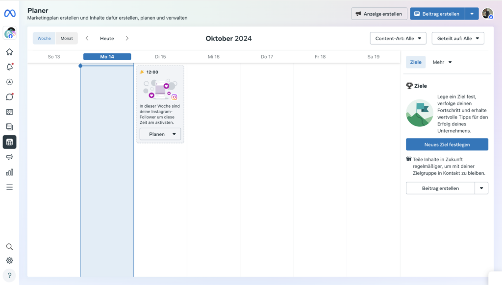 Meta Business Suite als Instagram Planungstool
