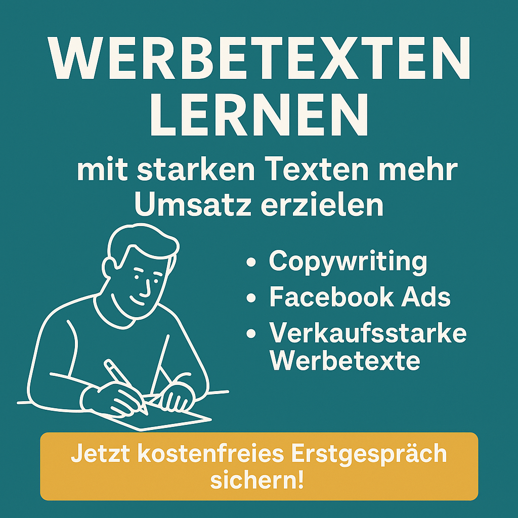 Werbetexten lernen Beitragsgrafik
